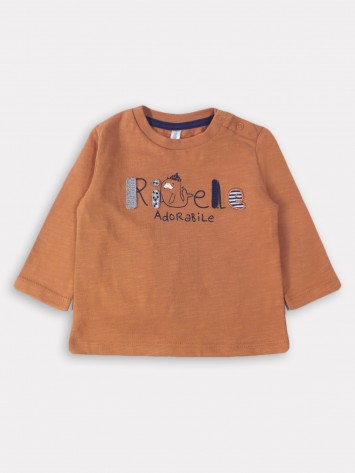 IDEXE feliratos barna hosszú ujjú babafelső