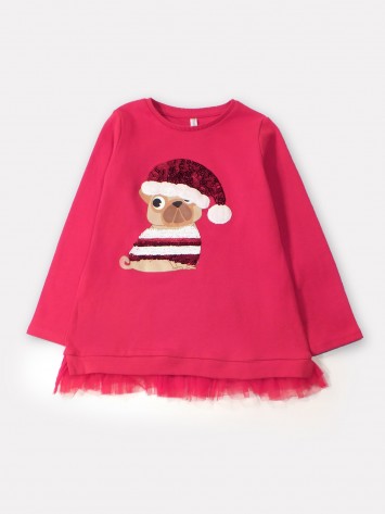 IDEXE karácsonyi kutyamintás piros felső