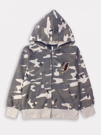 IDEXE terepmintás cipzáros pulóver