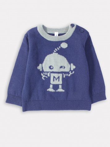 IDEXE robotmintás vékony kötött pulóver