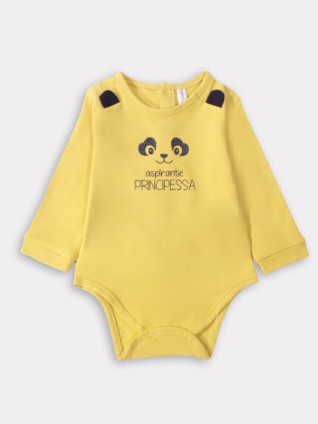 IDEXE mustársárga macimintás body