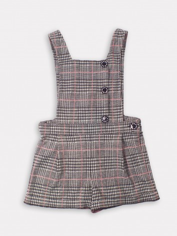 IDEXE lány tyúklábmintás szürke kantáros ruha