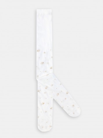 IDEXE szívecskemintás törtfehér harisnya