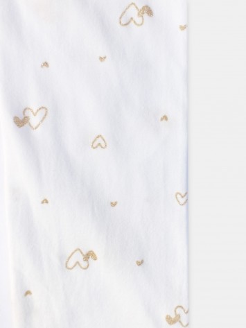 IDEXE szívecskemintás törtfehér harisnya