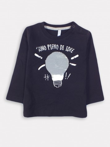 IDEXE kisfiú simítható flitteres fekete felső