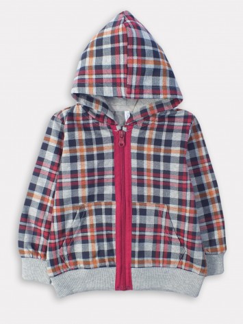 IDEXE kisfiú kockás kapucnis kardigán
