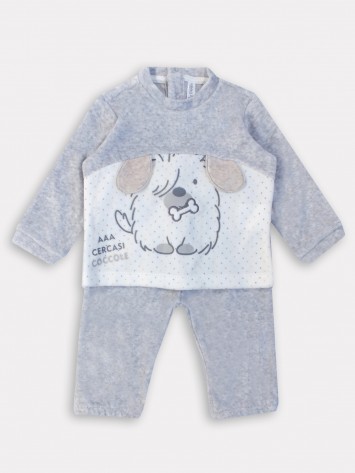 IDEXE kutyamintás szürke baba ruhaszett