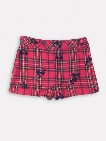 IDEXE kislány piros kockás szoknyanadrág