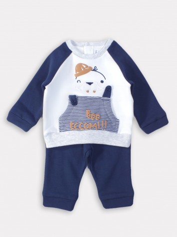 IDEXE kisfiú fókamintás sötétkék-fehér ruhaszett