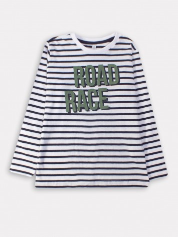 IDEXE feliratos csíkos hosszú ujjú felső