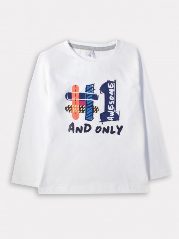 IDEXE feliratos fehér hosszú ujjú felső