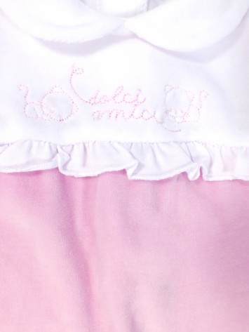 IDEXE cicamintás rózsaszín-fehér rugdalózó