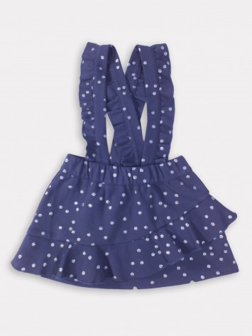 IDEXE pöttyös sötétkék szoknya kantárral