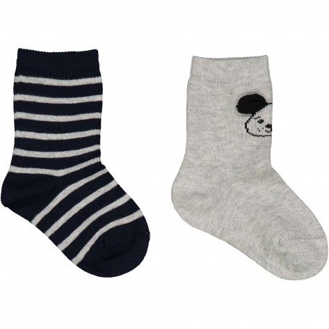 IDEXE 2 pár sötétkék-szürke babazokni