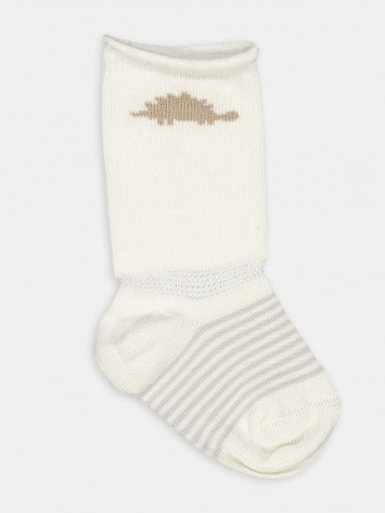 IDEXE csíkos törtfehér hosszú zokni