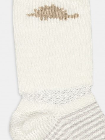 IDEXE csíkos törtfehér hosszú zokni