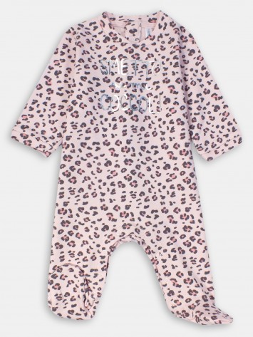 IDEXE rózsaszín párducmintás rugdalózó