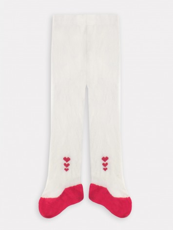 IDEXE szívecskemintás törtfehér harisnya