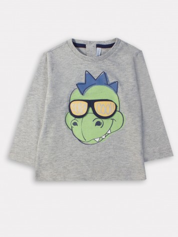 IDEXE dinómintás szürke hosszú ujjú felső