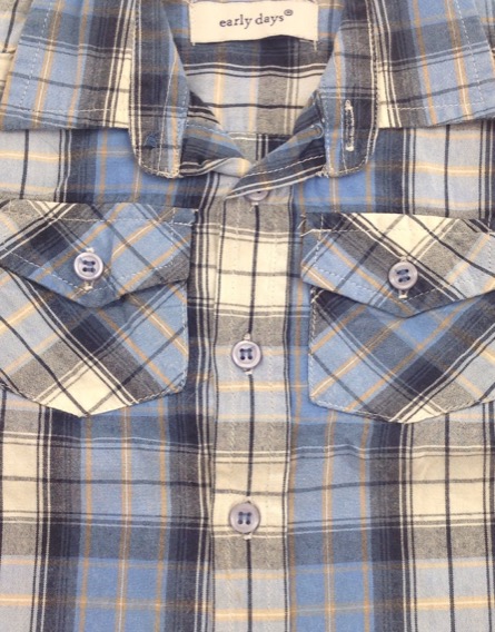 Early days baba kék kockás ing