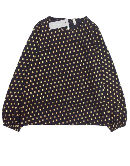 IDEXE kislány pöttyös sötétkék alkalmi blúz