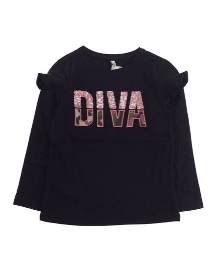 IDEXE Diva feliratos fekete felső