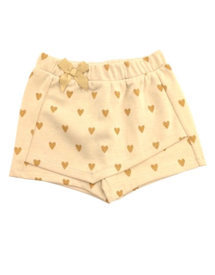 IDEXE kislány szívecskemintás bézs szoknyanadrág