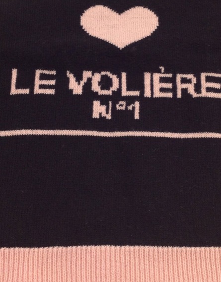 Le Volière feliratos vékony pulóver