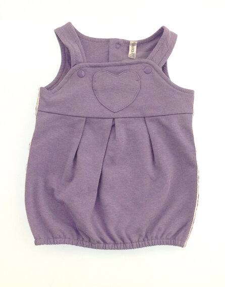 IDEXE szívecskemintás lila kantáros ruha