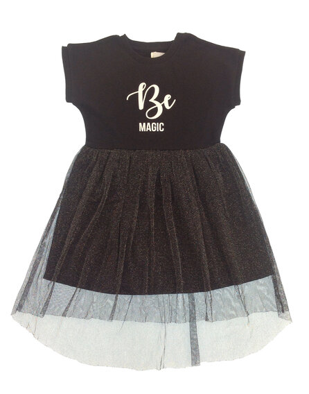 IDEXE fekete tüllös ruha