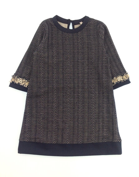 IDEXE lány mintás sötétkék hosszú ujjú ruha