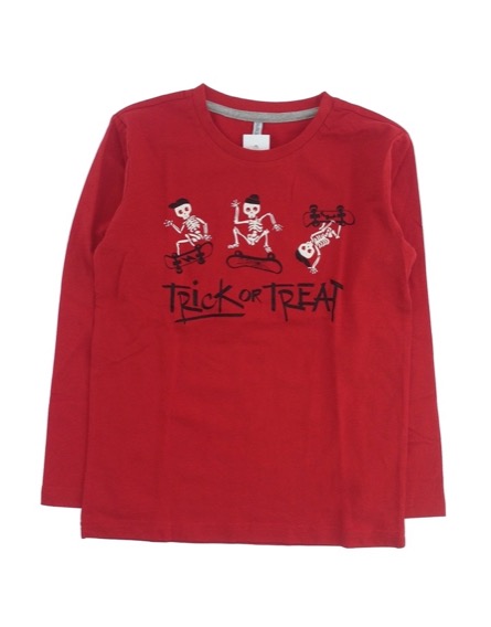 IDEXE csontváz mintás piros felső