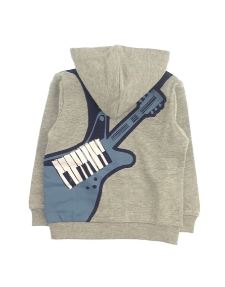 IDEXE kisfiú gitármintás szürke pulóver