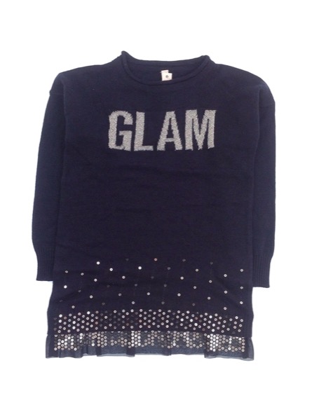 IDEXE flitteres sötétkék vékony pulóver