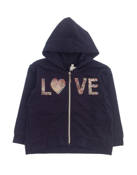 IDEXE flitteres feliratos sötétkék pulóver