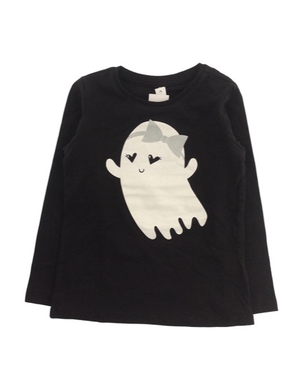 IDEXE lány szellemmintás fekete hosszú ujjú felső