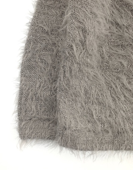 IDEXE szürke szőrmés kardigán