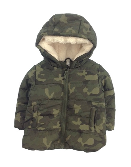 IDEXE kisfiú terepmintás sötétzöld télikabát