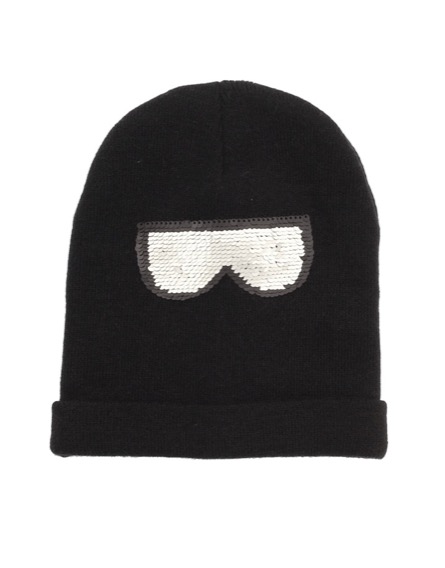 IDEXE simítható flitteres fekete vastag sapka