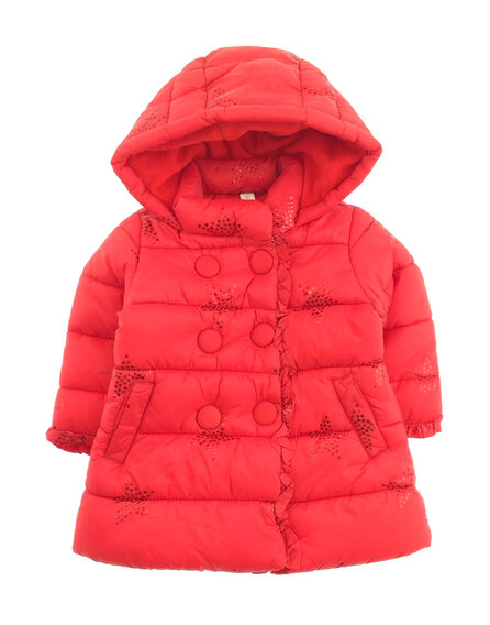 IDEXE piros csillagmintás télikabát