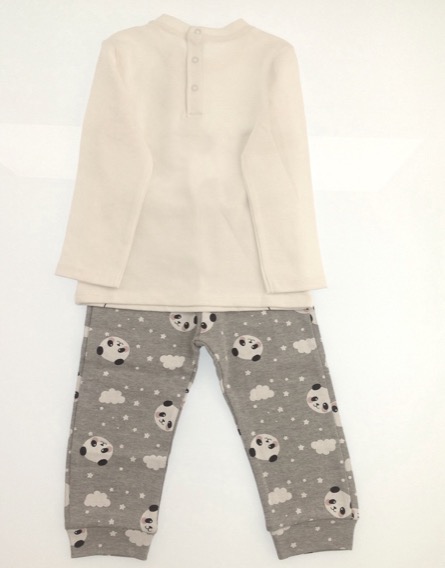 IDEXE kislány pandamintás fehér-szürke szett