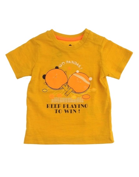 Z Generation asztalitenisz mintás mustársárga póló