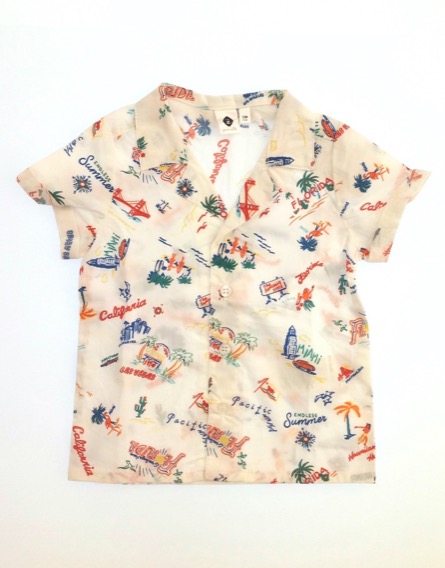 Z Generation nyárimintás fehér rövidujjú ing