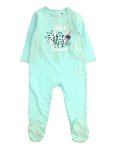 Z Generation tigrismintás türkizkék rugdalózó