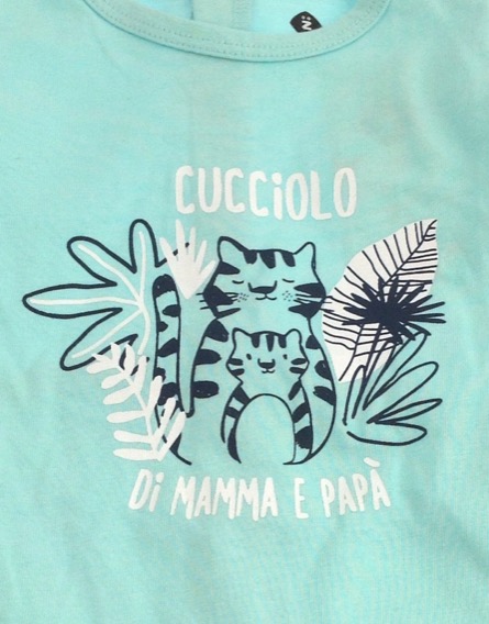 Z Generation tigrismintás türkizkék rugdalózó