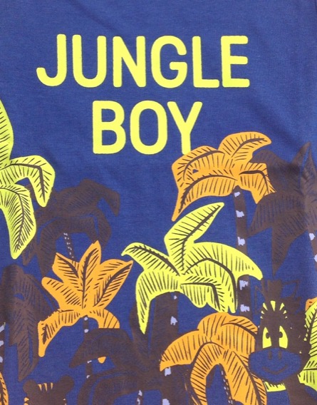 Z Generation pálmafamintás sötétkék póló