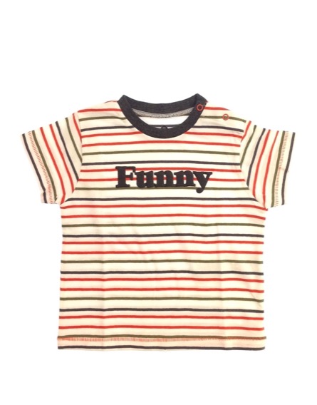 Z Generation színes csíkos fehér póló