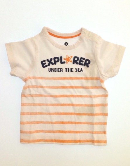 Z Generation feliratos csíkos fehér póló