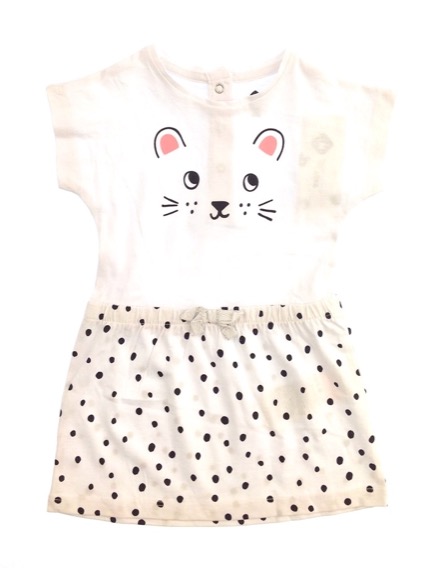 Z Generation cicamintás fehér nyári ruha