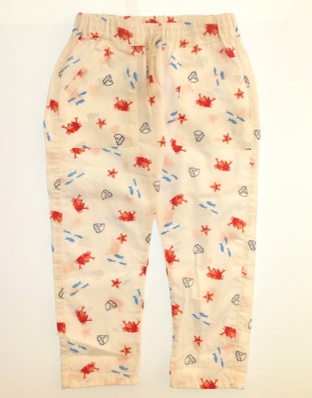 Z Generation rákmintás fehér nyári nadrág